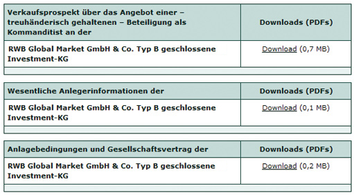 RWB Global Market GmbH & Co. Typ B